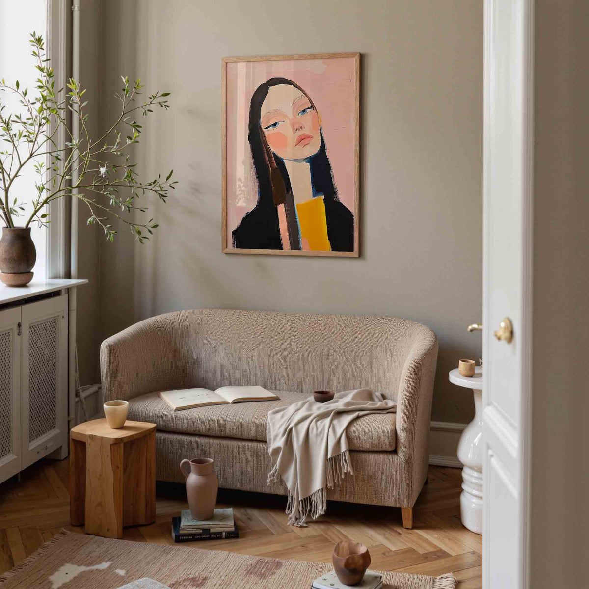 Vrouwelijk portret – illustratie poster in staand formaat