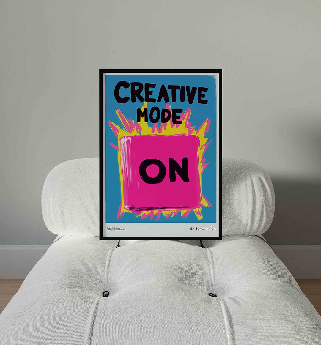 Creative mode on – staande Pop Art wanddecoratie van WallArtistic