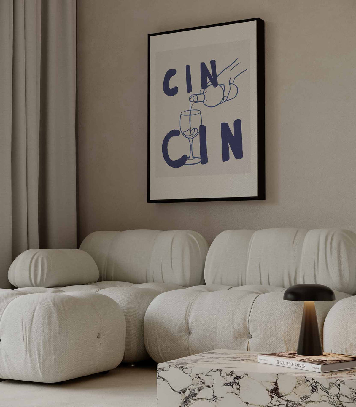 Cin Cin Cheers Illustratie – modern portret kunstwerk van WallArtistic