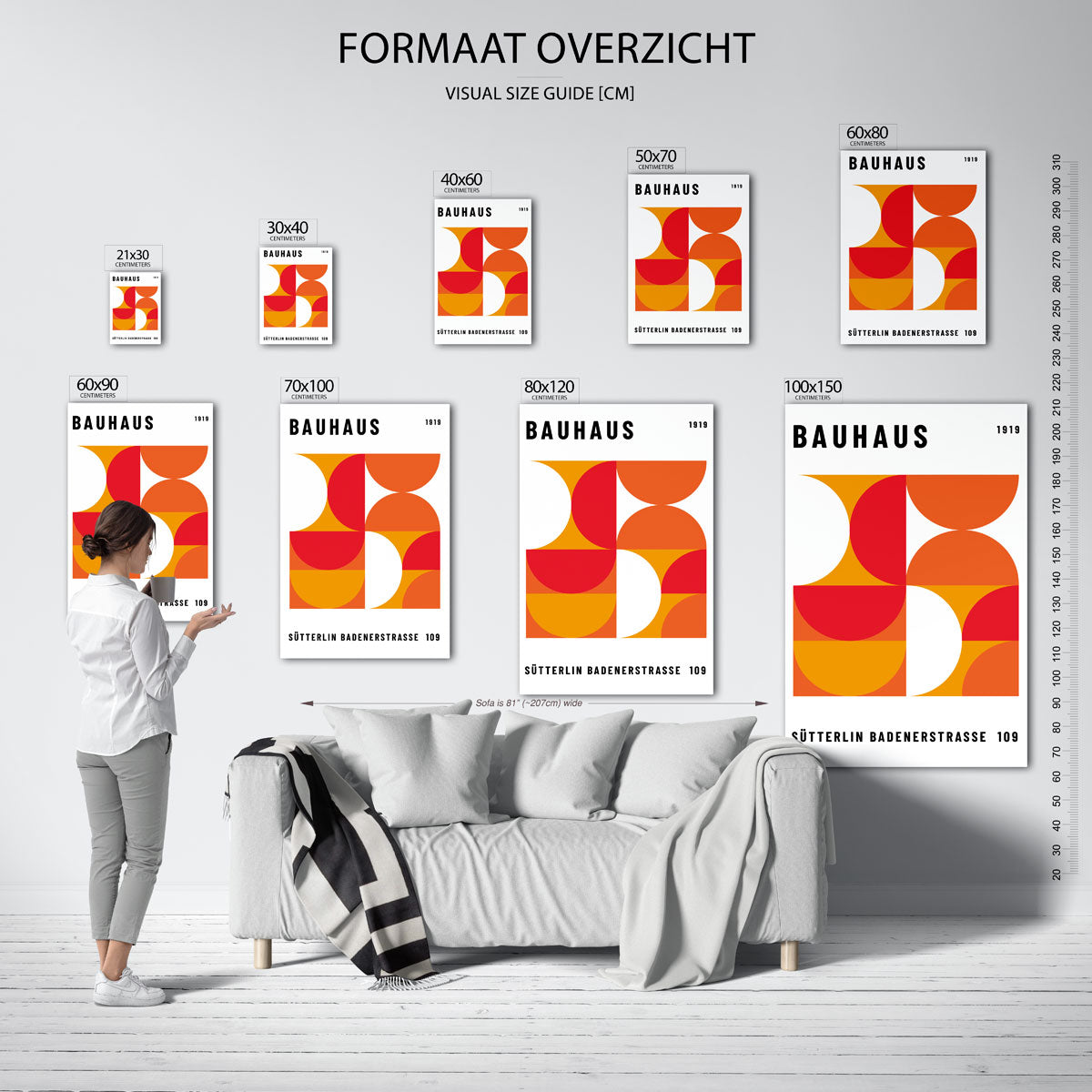 Vormen en vlakken – geometrische poster in Bauhaus-stijl van WallArtistic