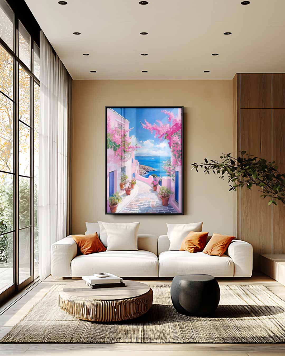 Romantische Middellandse Zee Straat – staand kunstwerk voor modern interieur