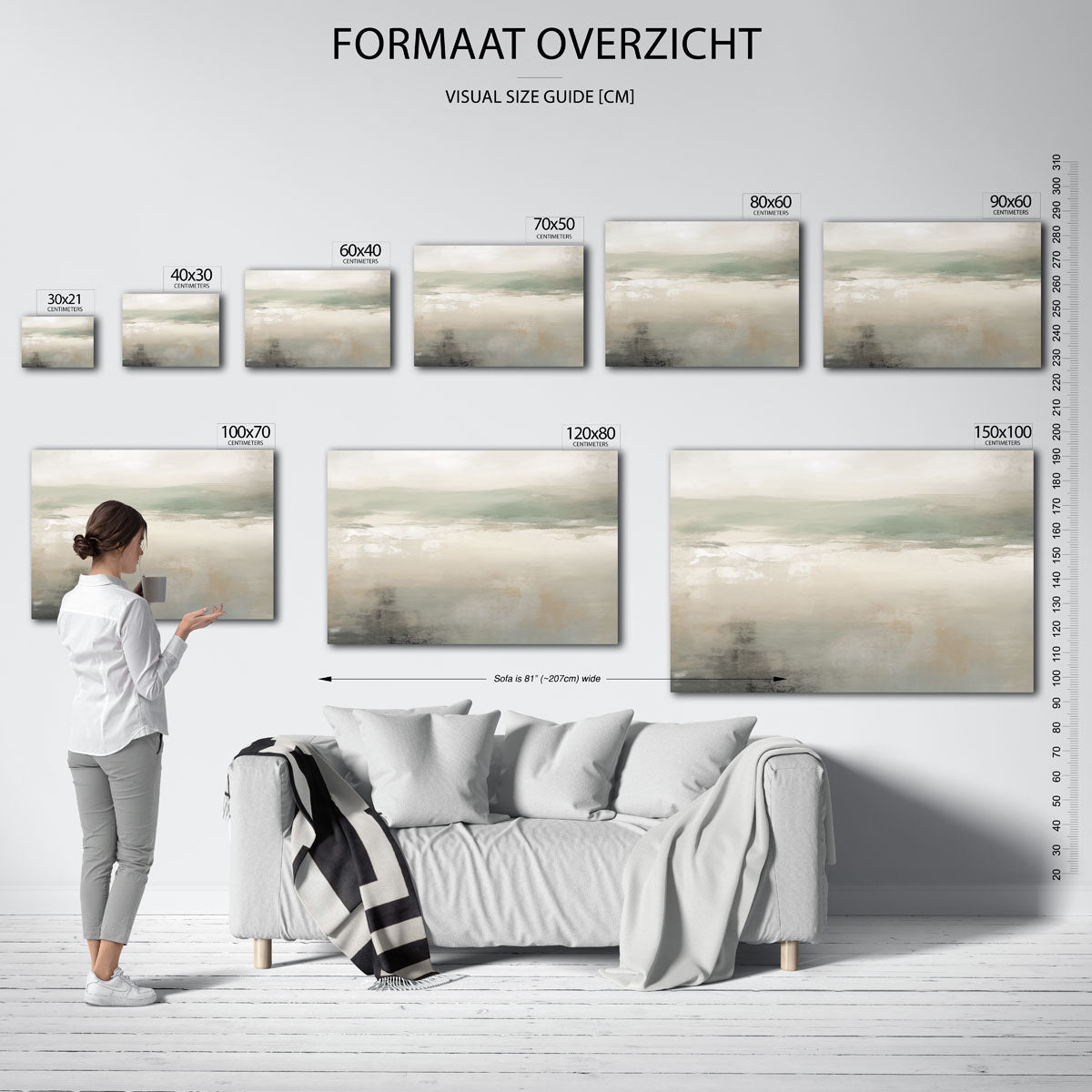 Abstracte landschapsweergave – landscape muurposter met eigentijdse illustratie