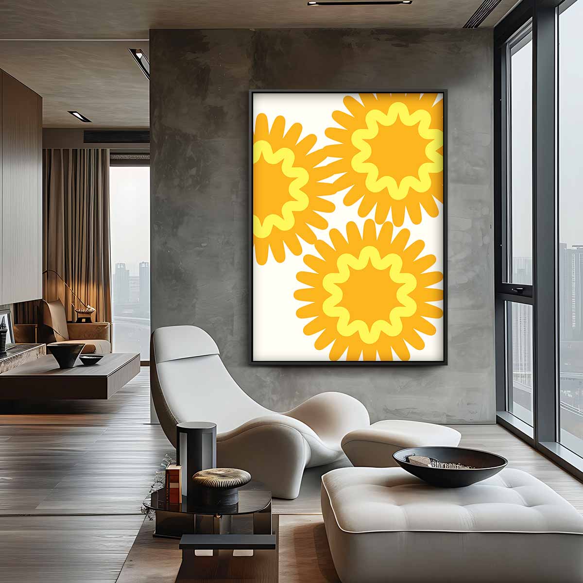 Zonnige Bloemexplosie – canvas kunstwerk als wanddecoratie