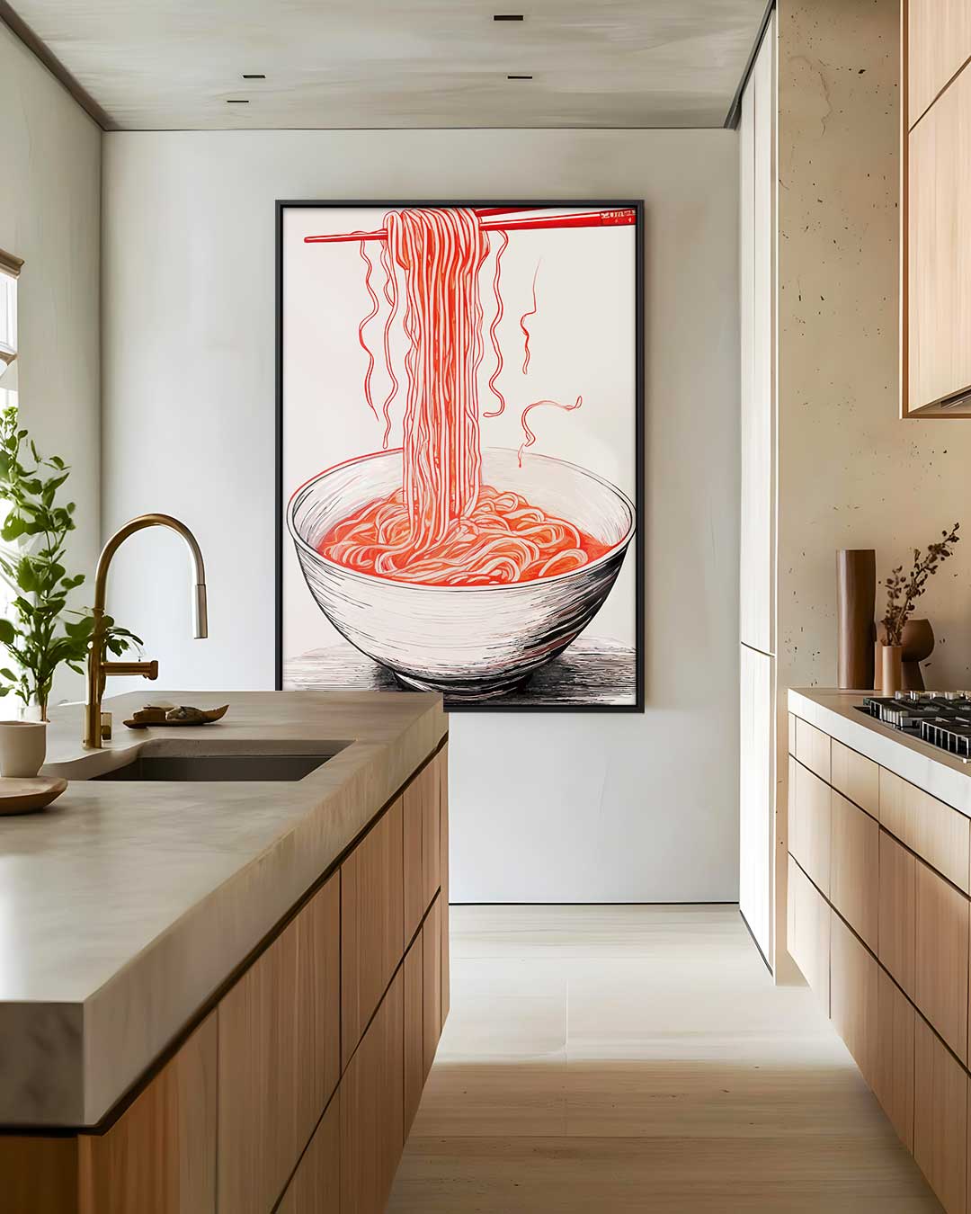 Ramen in Bloei – staand kunstwerk voor modern interieur