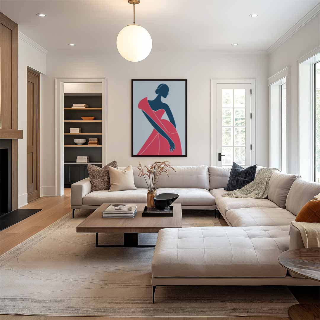 Elegante Dames Silhouet – canvas wanddecoratie in portret formaat