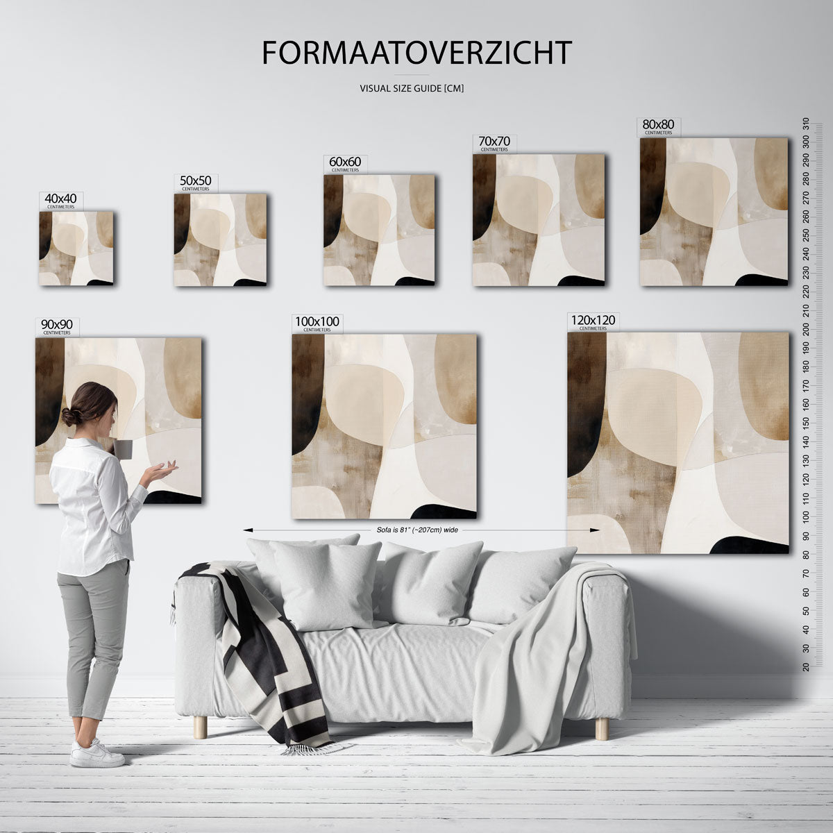Abstracte vormen – vierkante muurposter met abstracte vormen