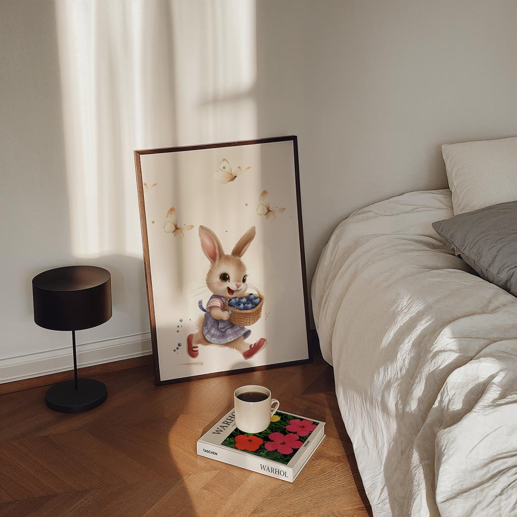 Springende Konijntje – staande kinderkamer wanddecoratie van WallArtistic