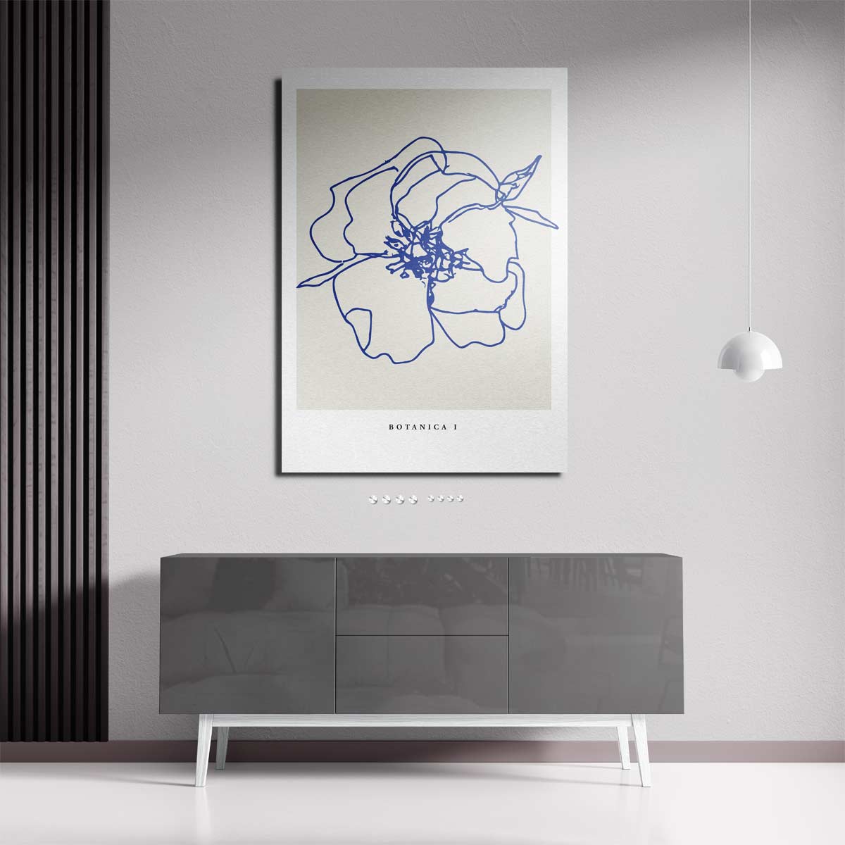Moderne Botanische Lijntekening – staande wandkunst voor woonkamer of interieur