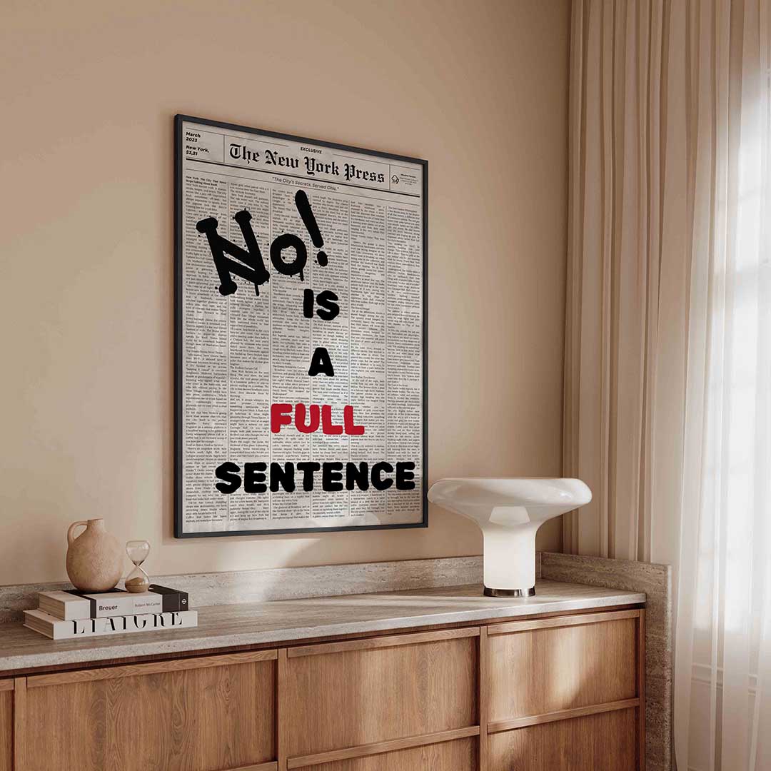 Krant met tekst – kleurrijke Pop Art poster in staand formaat