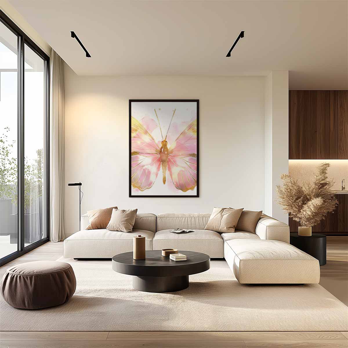 Magische Vlinder in Pastel – staand kunstwerk voor modern interieur