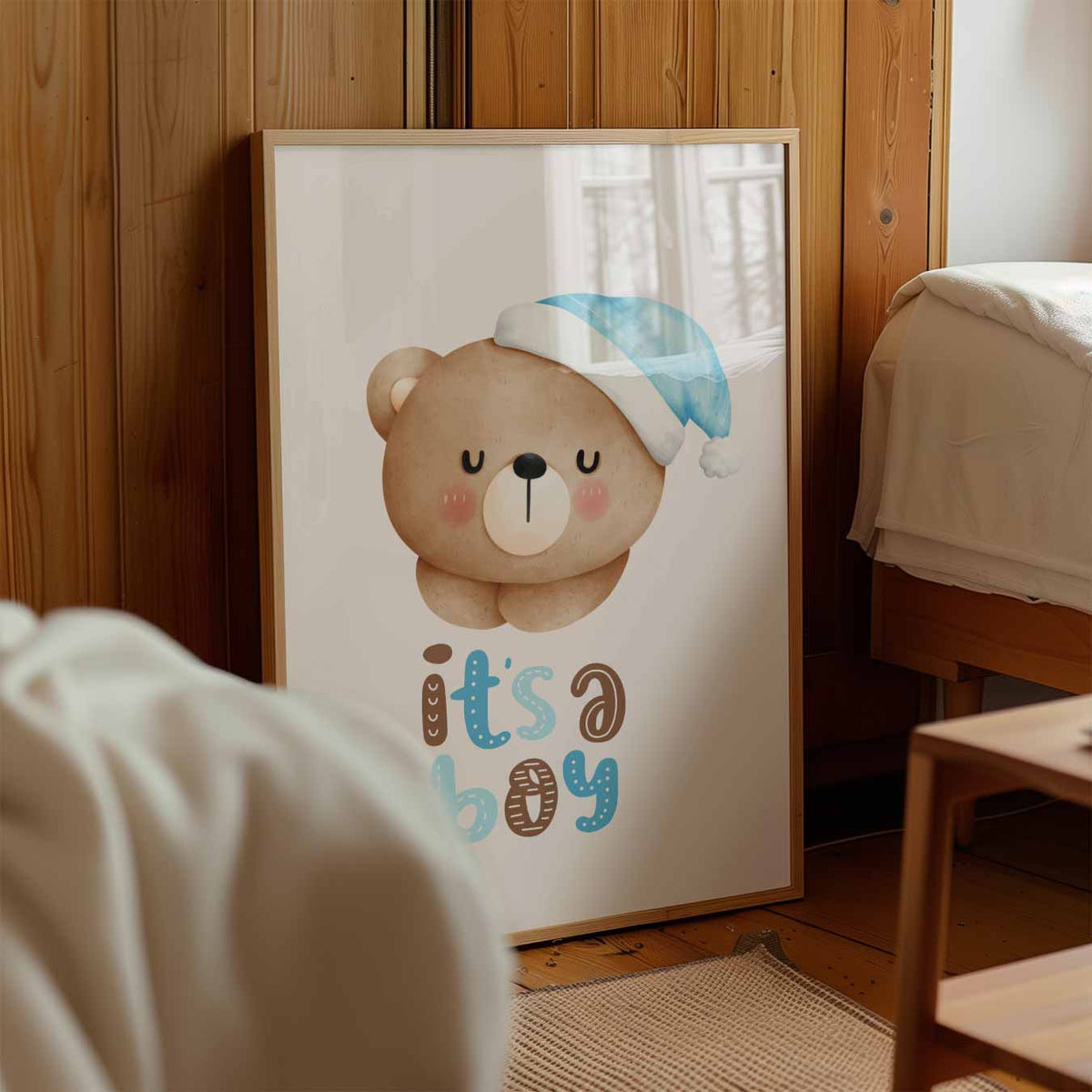 Schattige Welkomstposter "It's a Boy – kinderposter in staand formaat