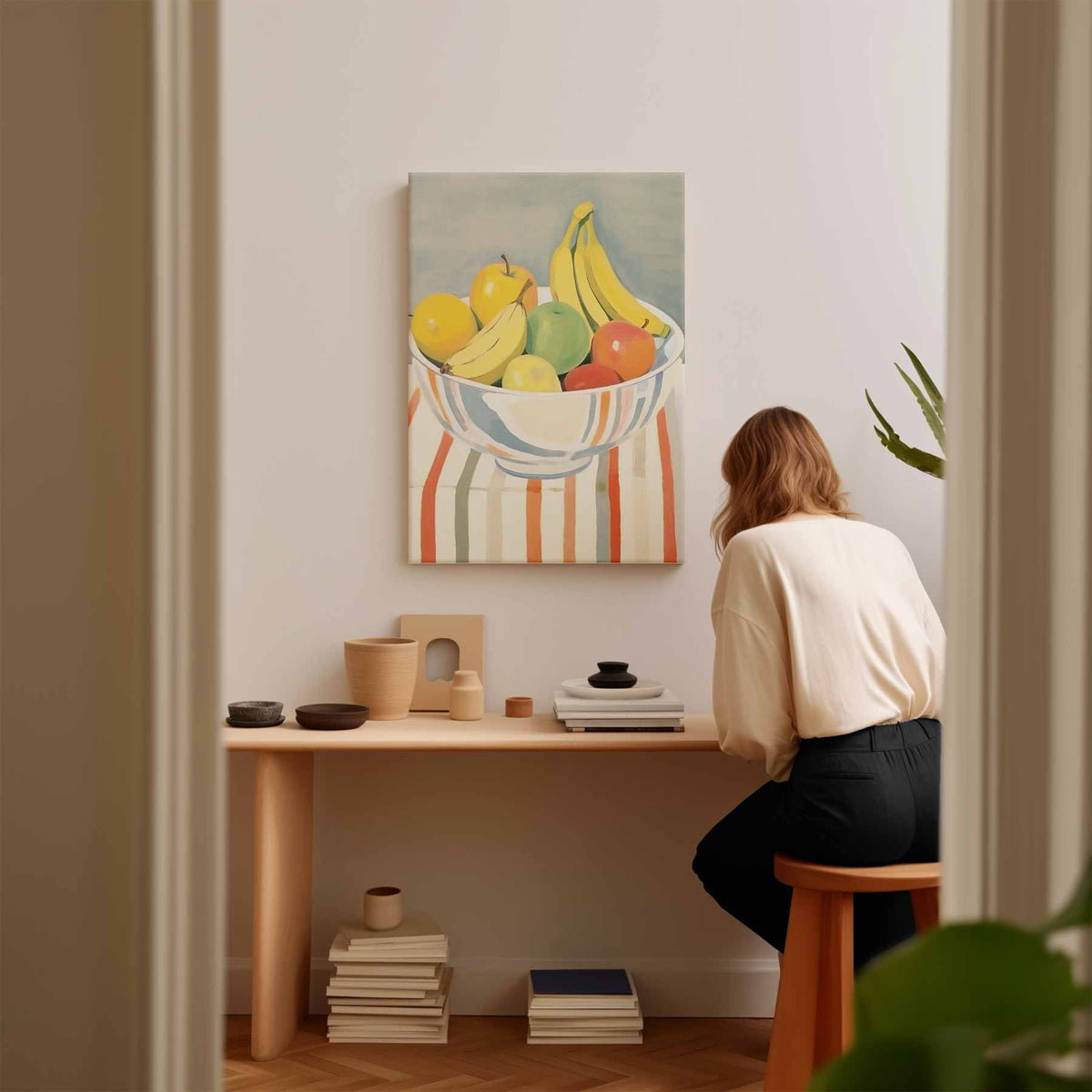 Kleurrijke Fruitmand in Impressionistische Stijl – portret kunstwerk als wanddecoratie, afbeelding 17