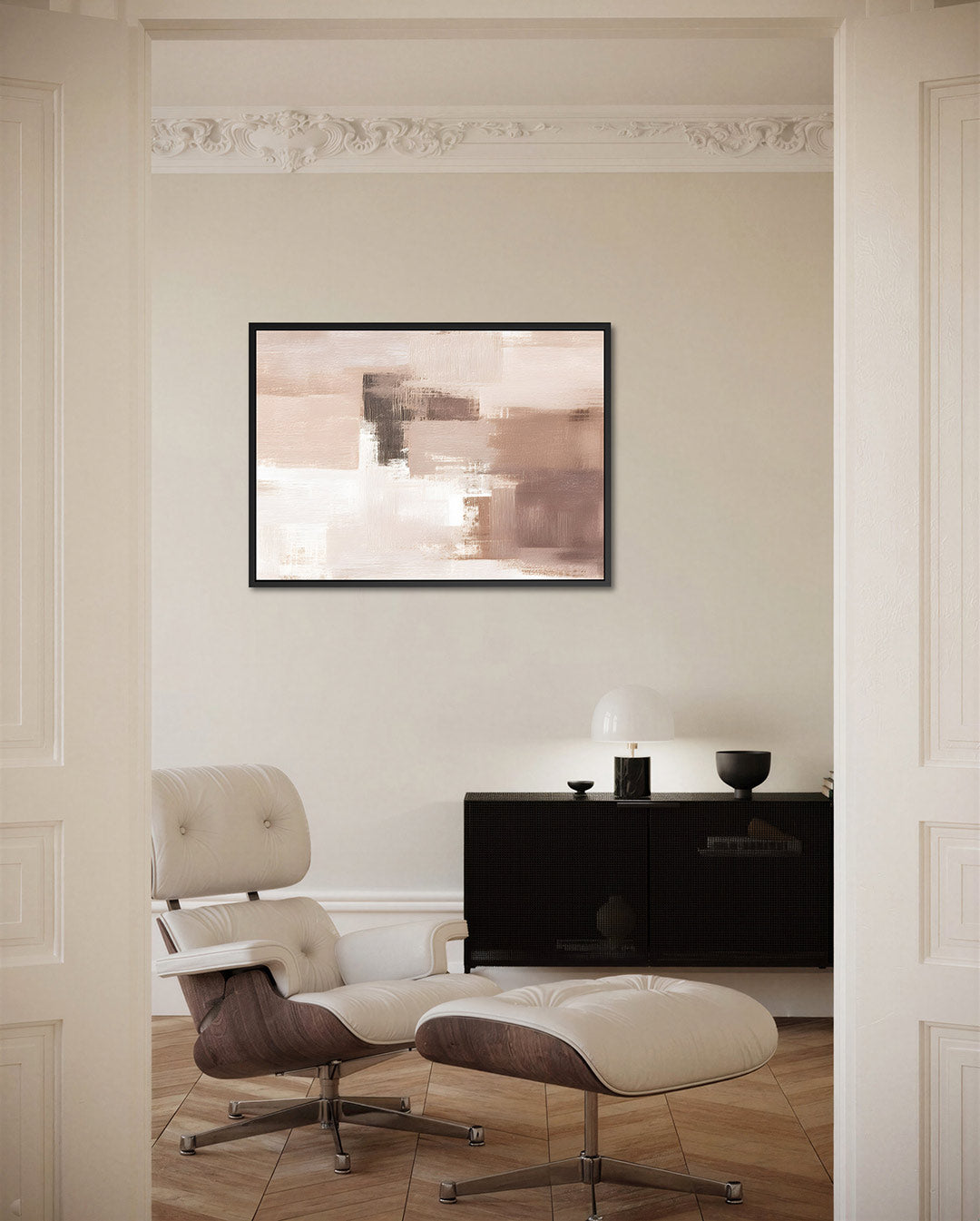 Zachte aardetinten compositie – Harmonie – liggende wanddecoratie