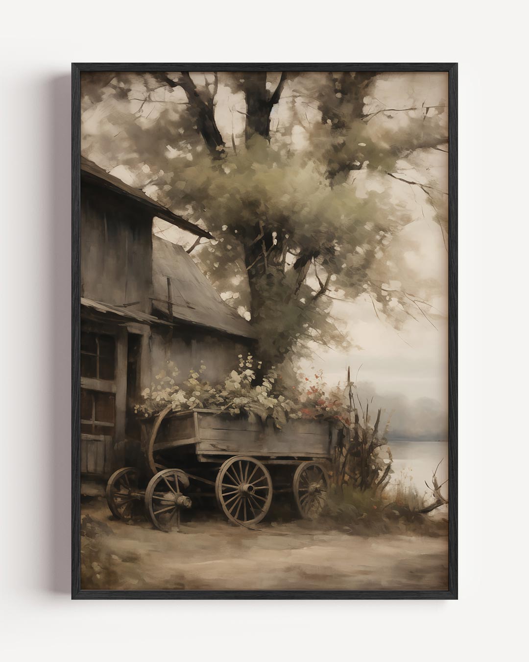 Nostalgische Landelijke Kar – vintage portret poster als wanddecoratie