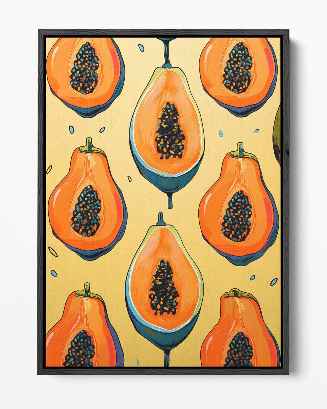 Tropisch Papaya Patroon – portret kunstwerk als wanddecoratie