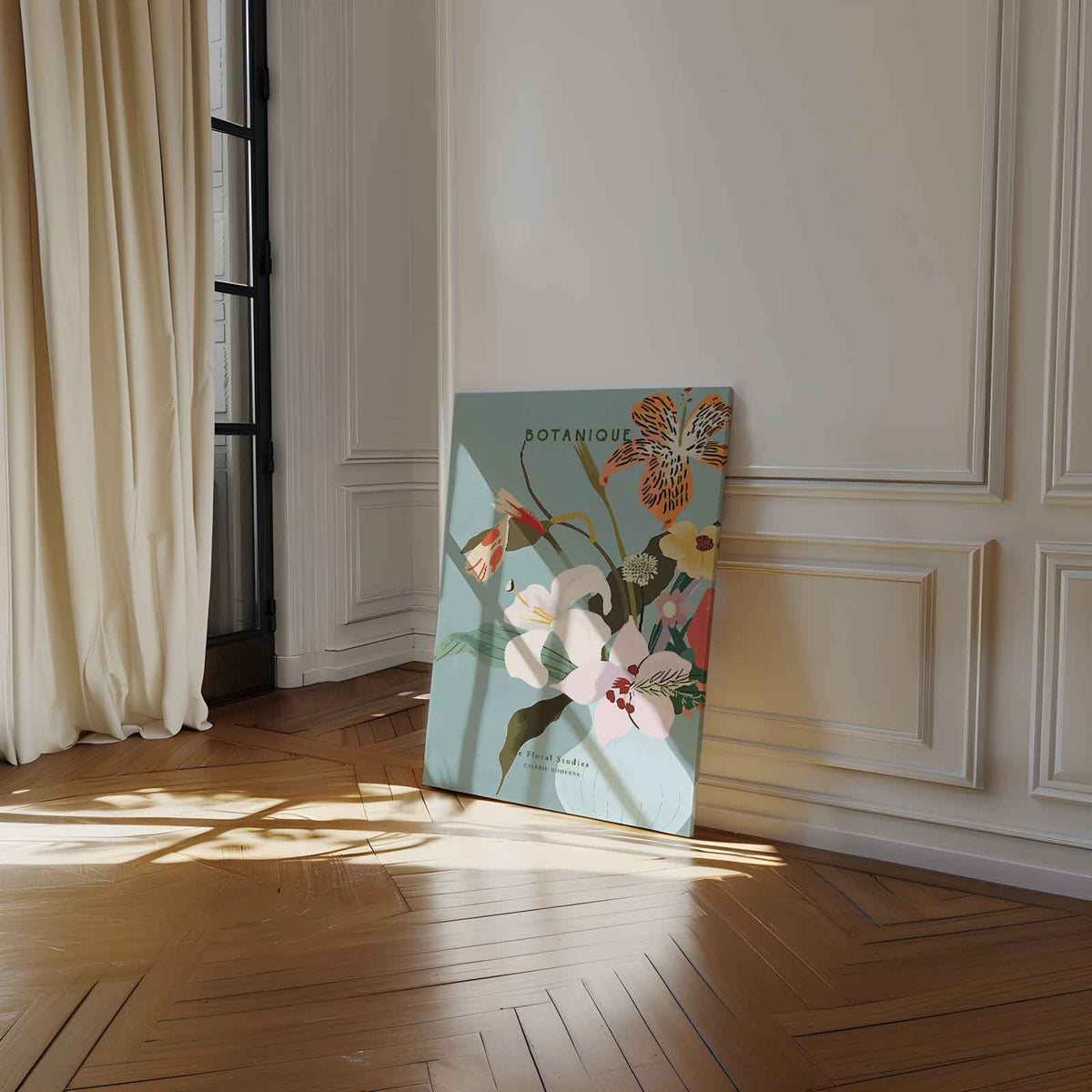 Botanique Bloemenpracht – dibond wanddecoratie in staand formaat