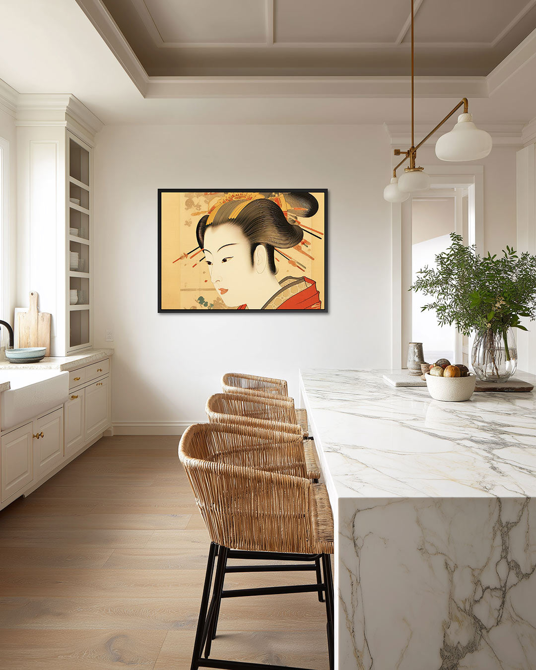 Vrouwelijk portret – liggende wanddecoratie