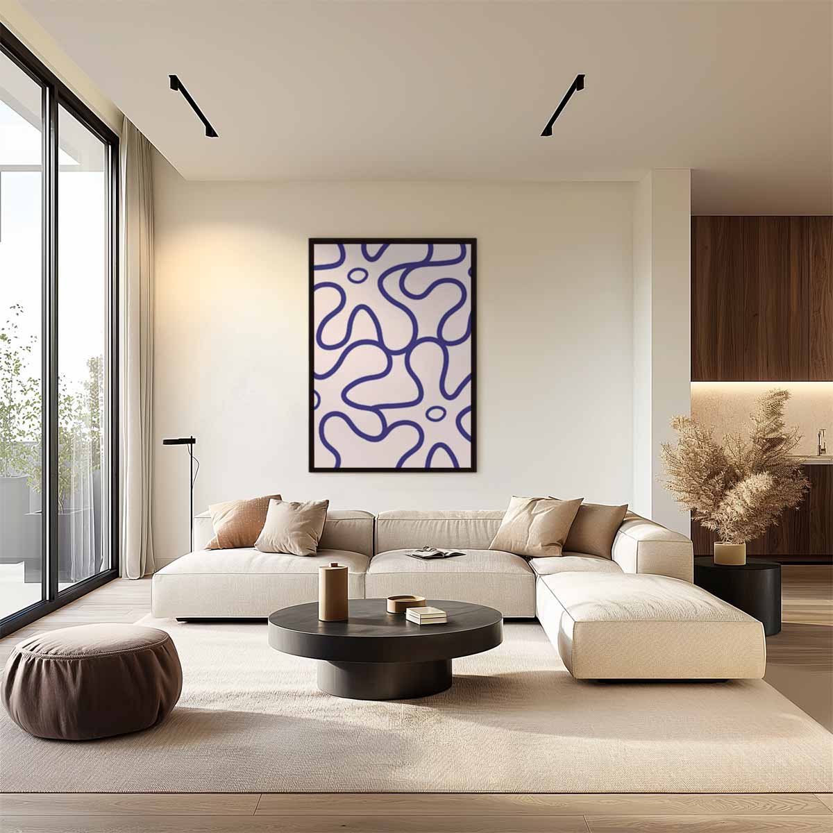 Bloemige Droom in Paars – staand kunstwerk voor modern interieur