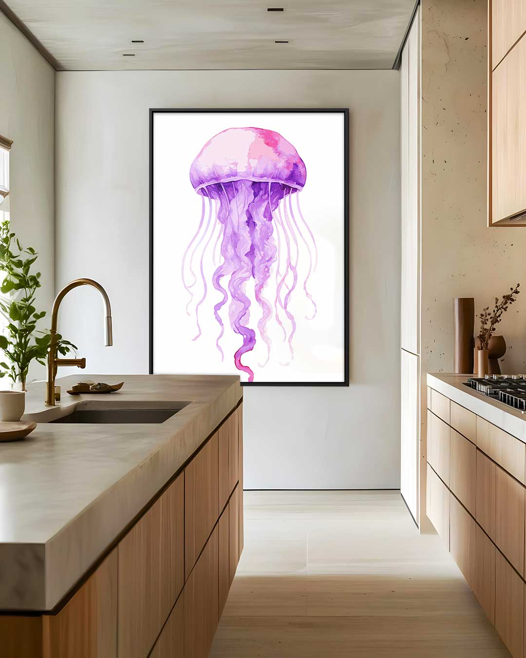Dromerige Paarse Kwal – staand kunstwerk voor modern interieur