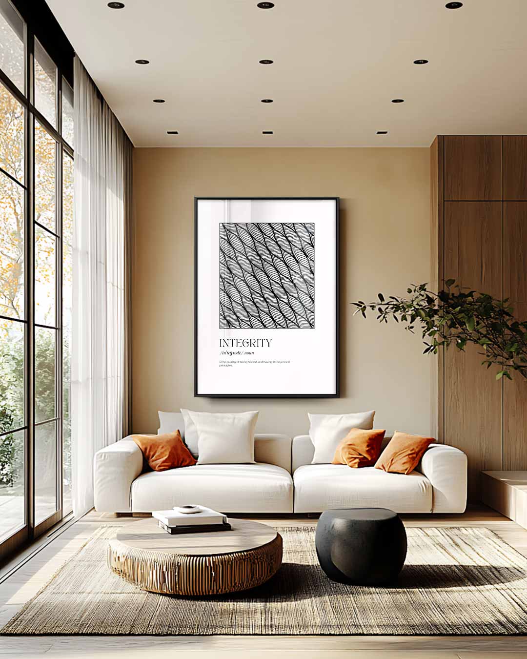 Geometrische Integriteit Wandkunst – staand kunstwerk voor modern interieur