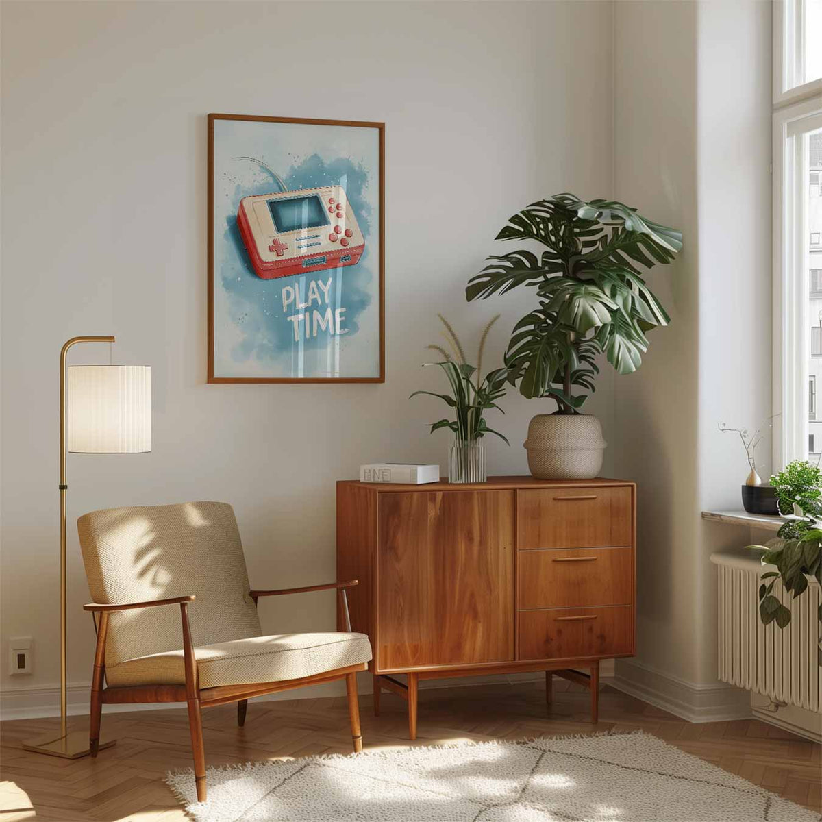 Retro Gaming – speelse wandkunst als portret kinderposter
