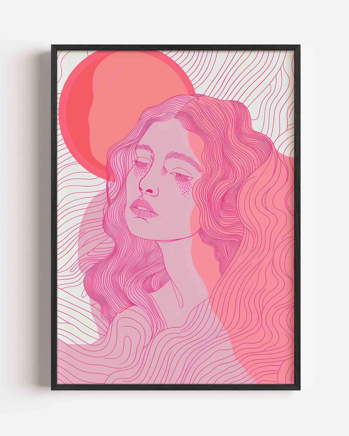 Vrouwelijk portret – Kunst & Design poster als staande wanddecoratie