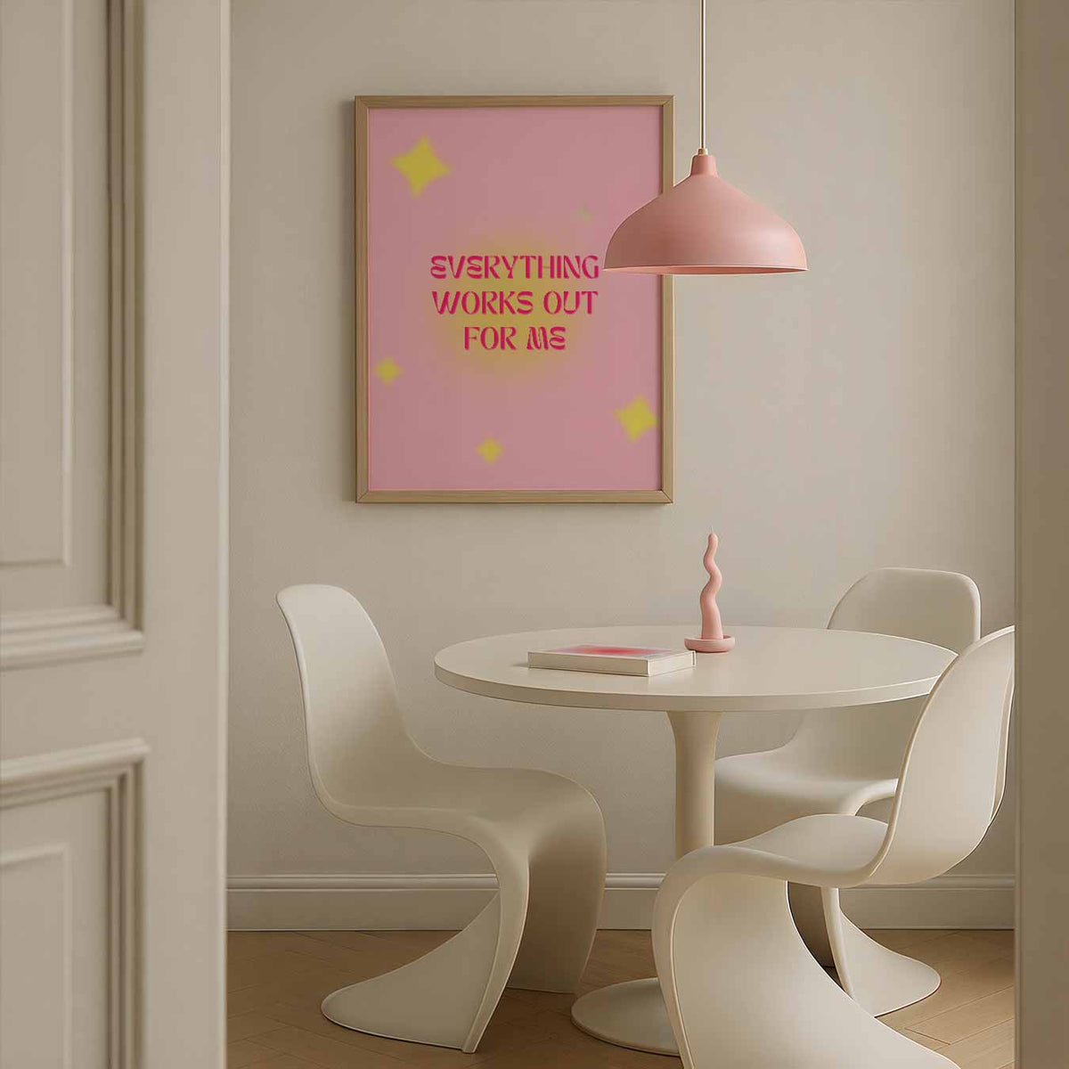 Inspirerende Roze Positiviteitsposter – staande mindful wanddecoratie van WallArtistic