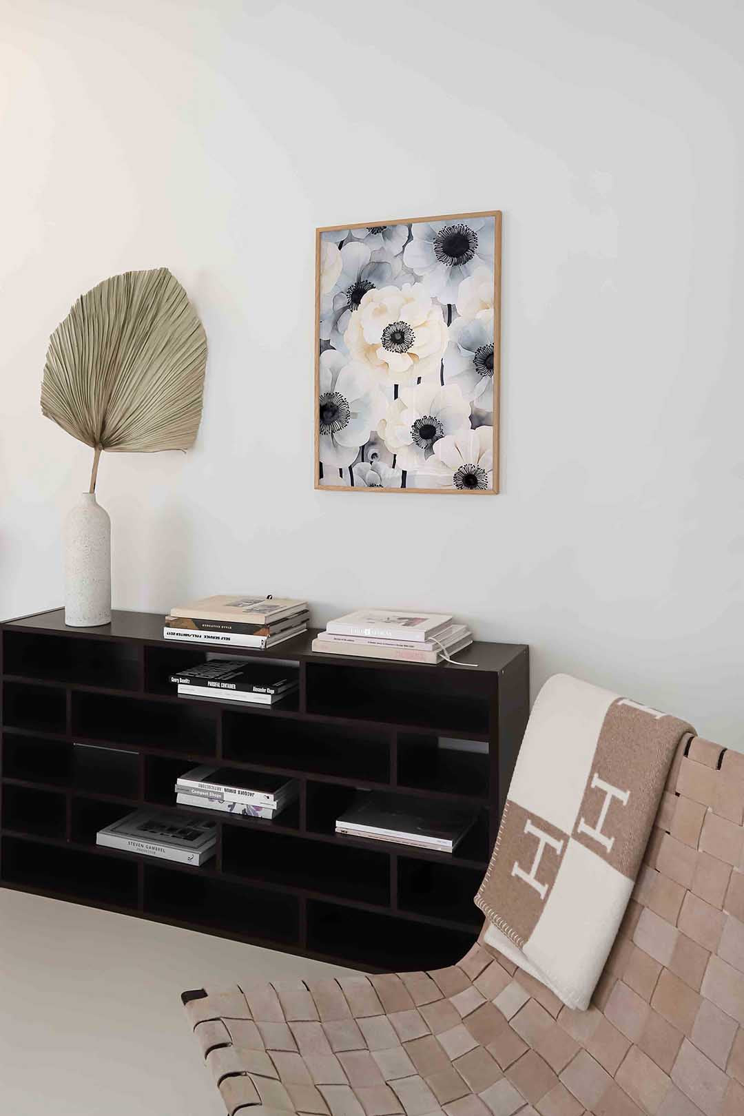 Bloemen in zachte tinten – staande zachte abstracte wanddecoratie van WallArtistic