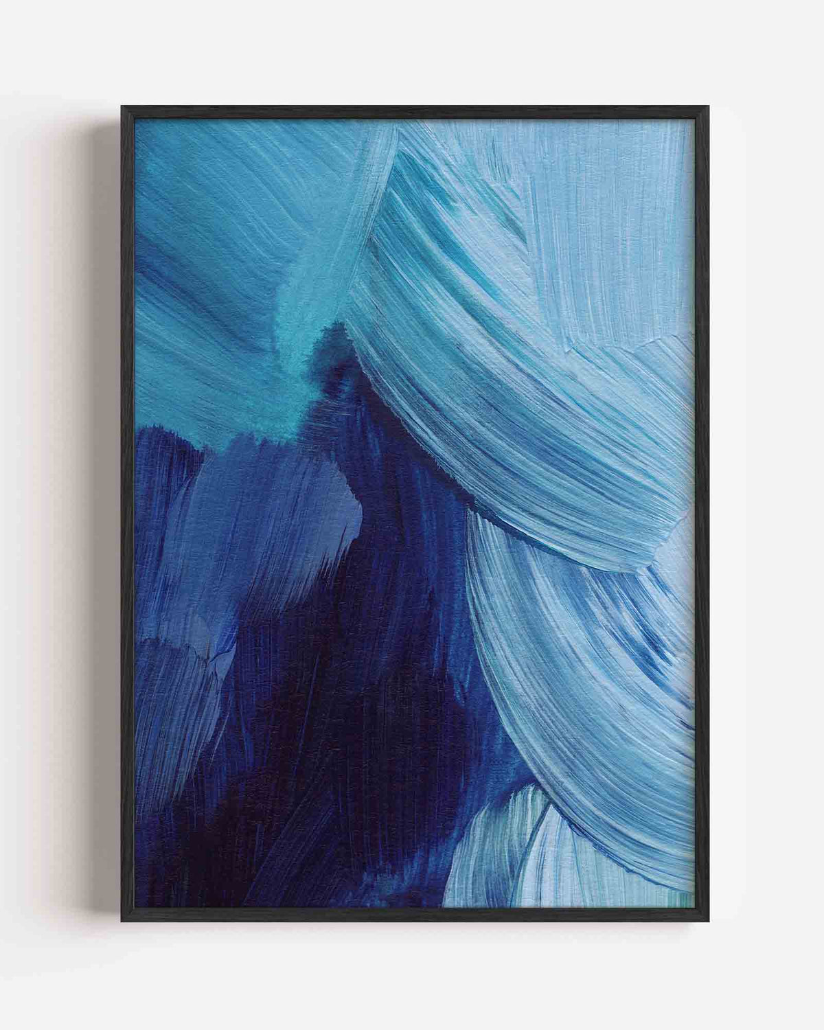 Blauwe penseelstreken – schilderkunst portret poster als wanddecoratie