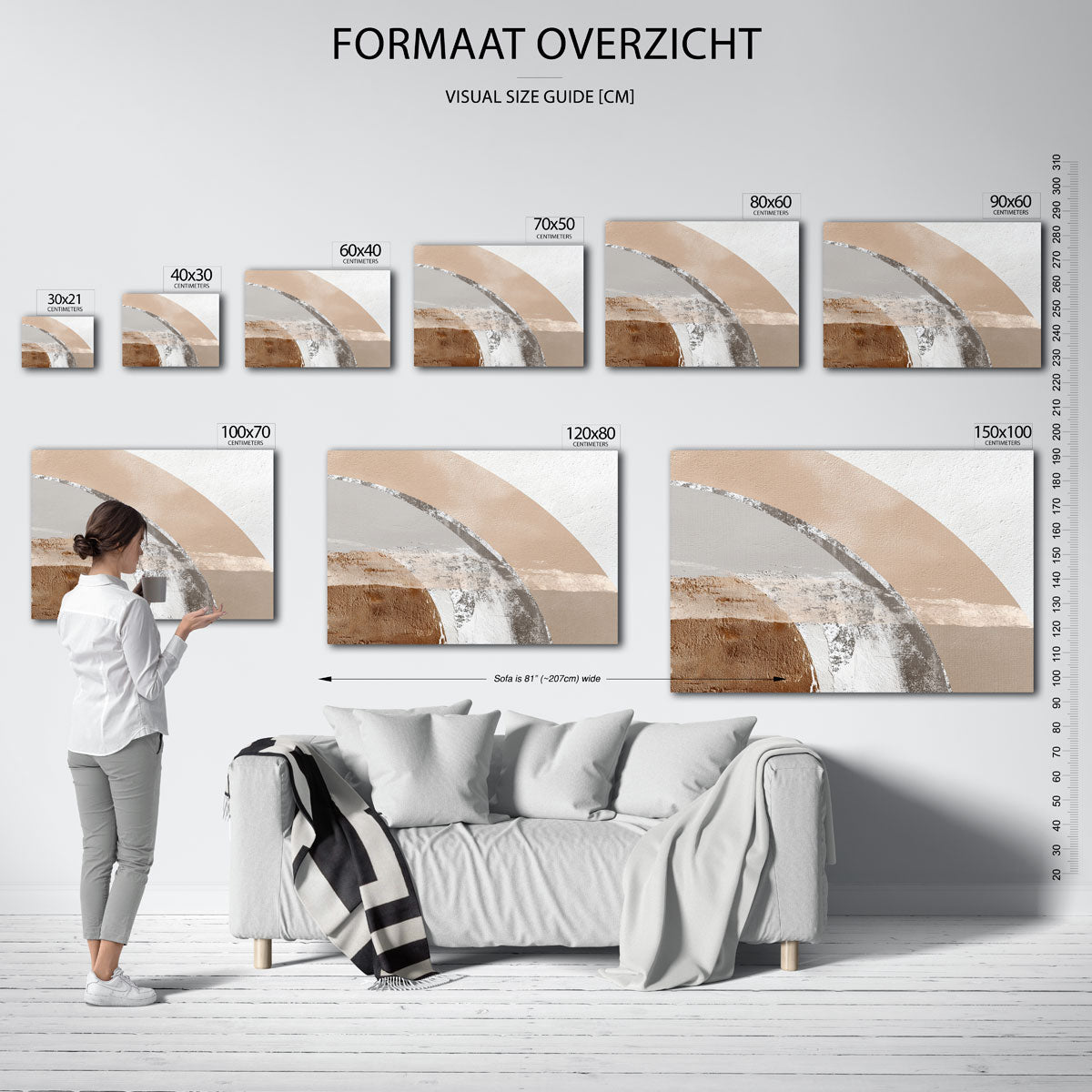 Abstracte vormen – liggende muurposter met abstracte vormen