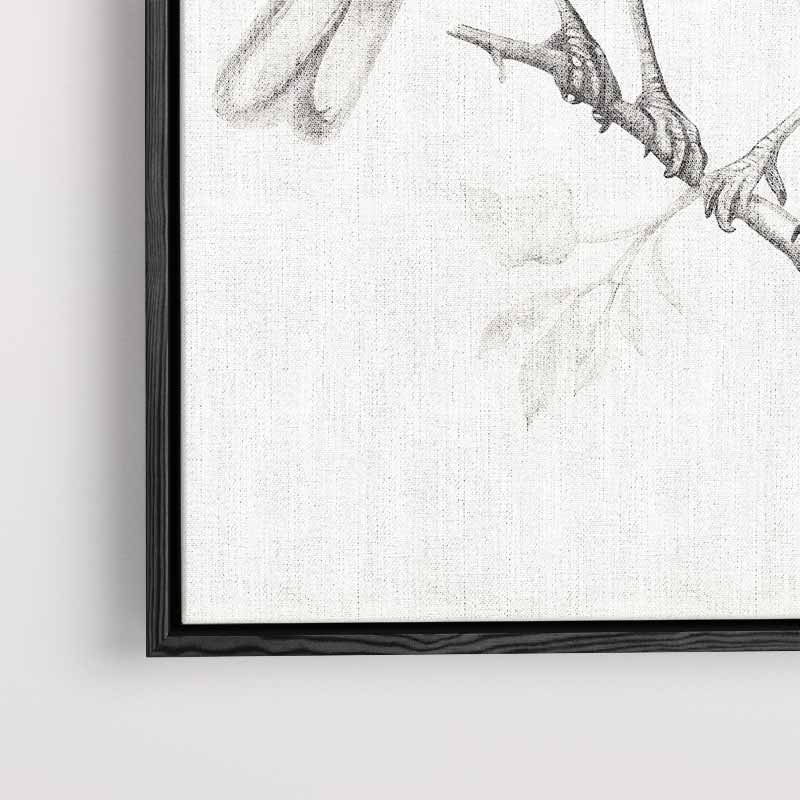 Romantische Vogelschets – staand kunstwerk voor modern interieur