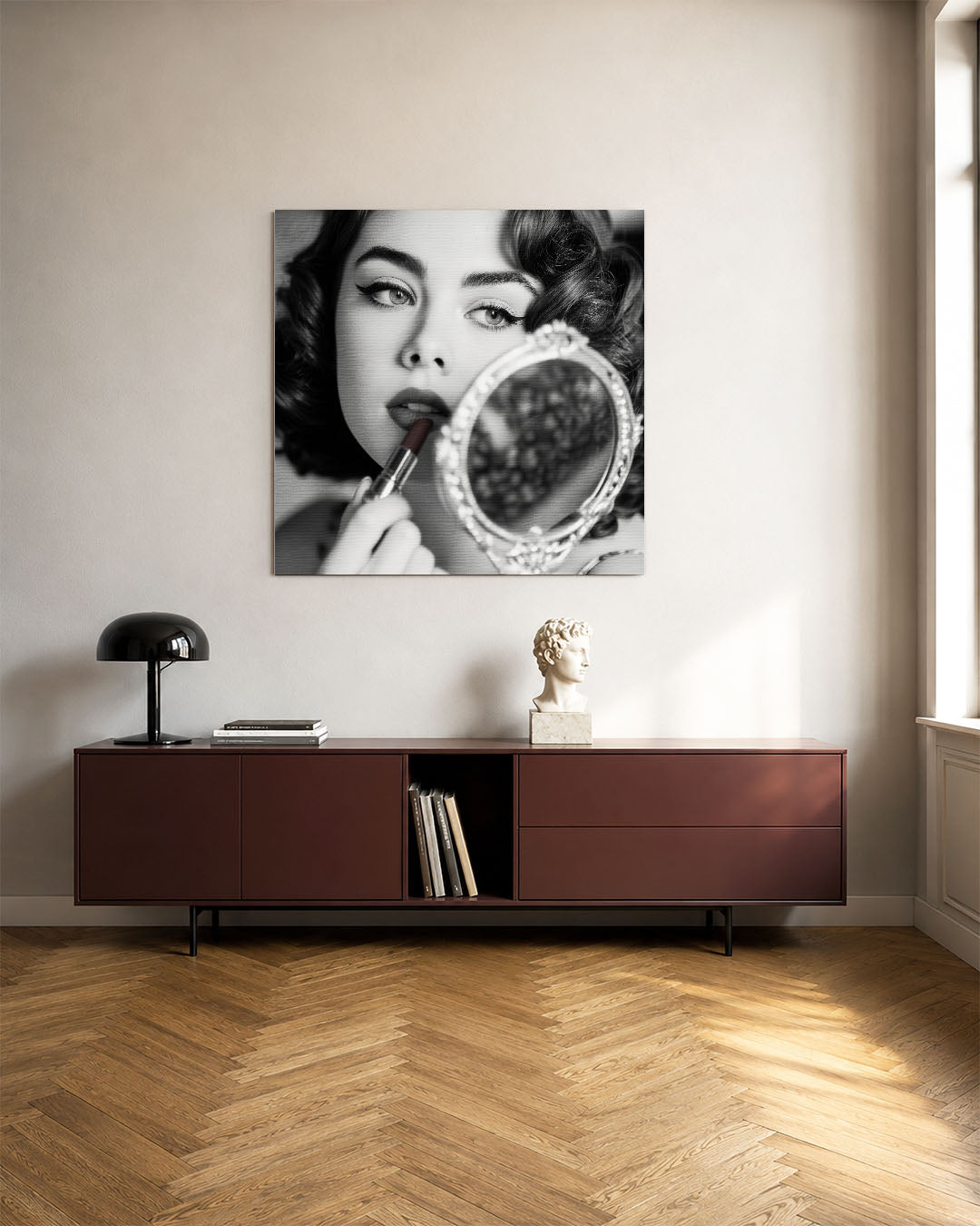 Abstract kunstwerk – tweede productweergave – een abstract kunstwerk met donkere tinten en een rustige visuele opbouw.