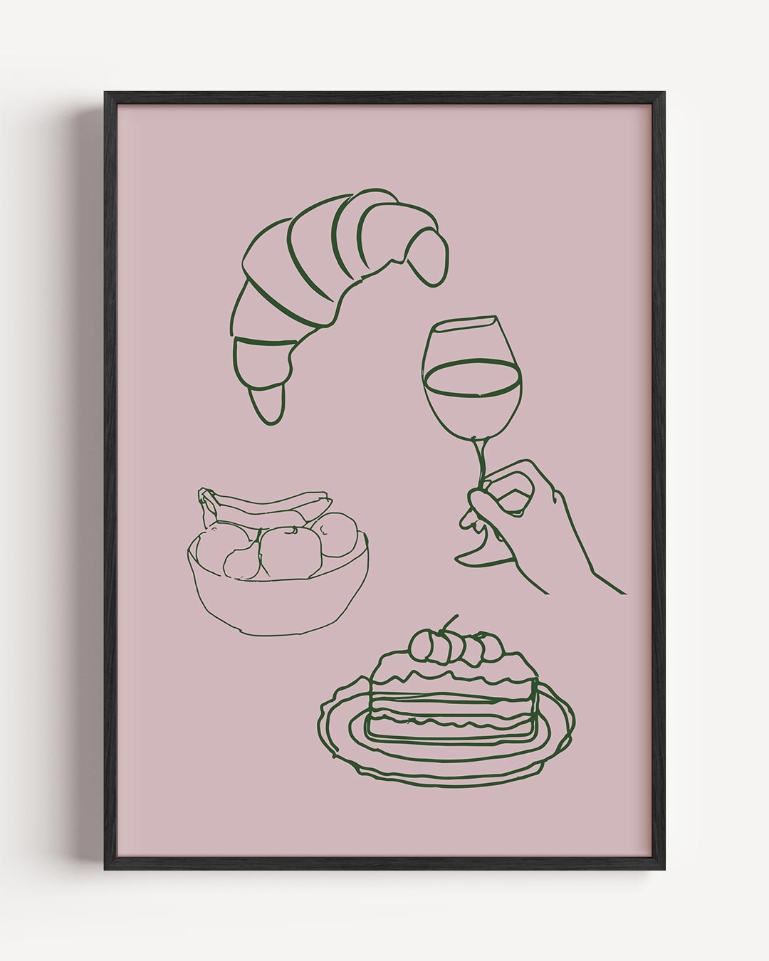 Stijlvolle Brunch Illustratie – keuken portret poster als wanddecoratie