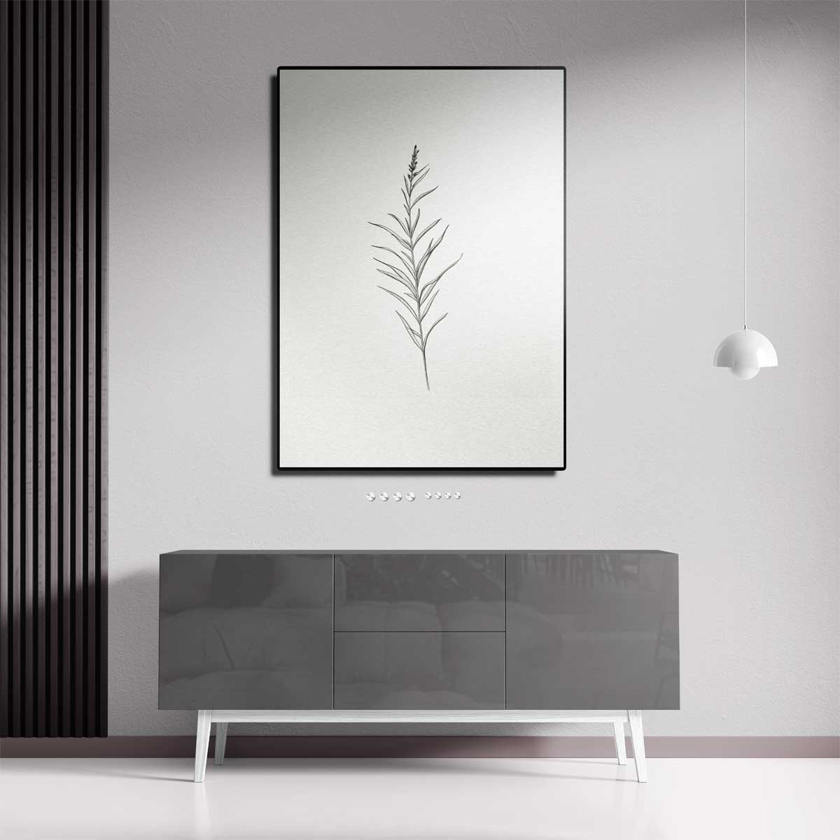 Minimalistisch Botanisch – dibond kunstwerk als wanddecoratie
