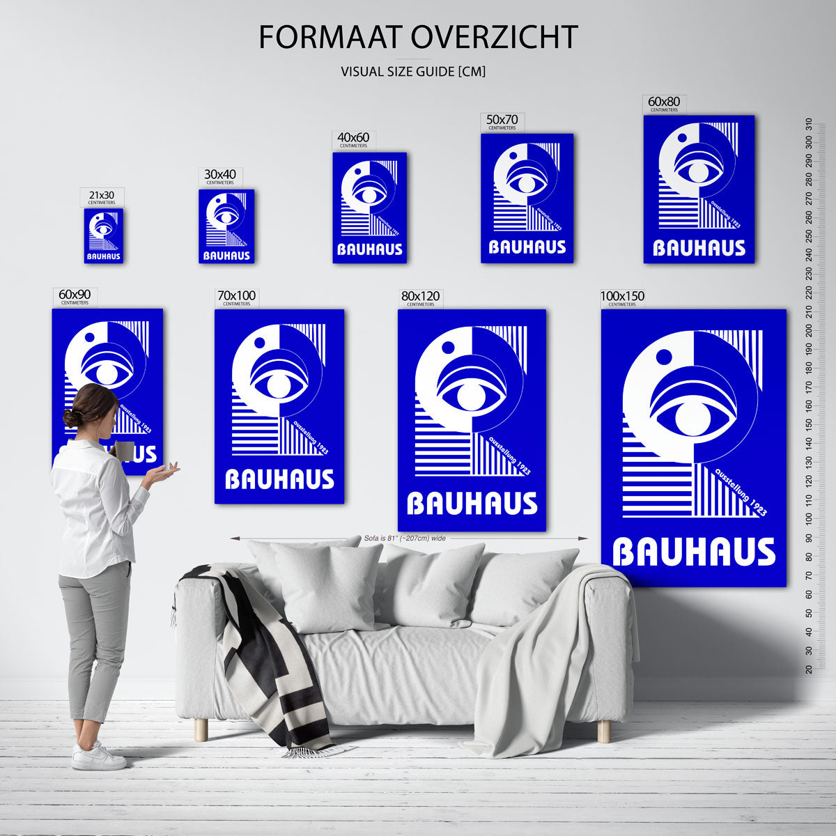 Oog en lijnen – geometrische poster in Bauhaus-stijl van WallArtistic