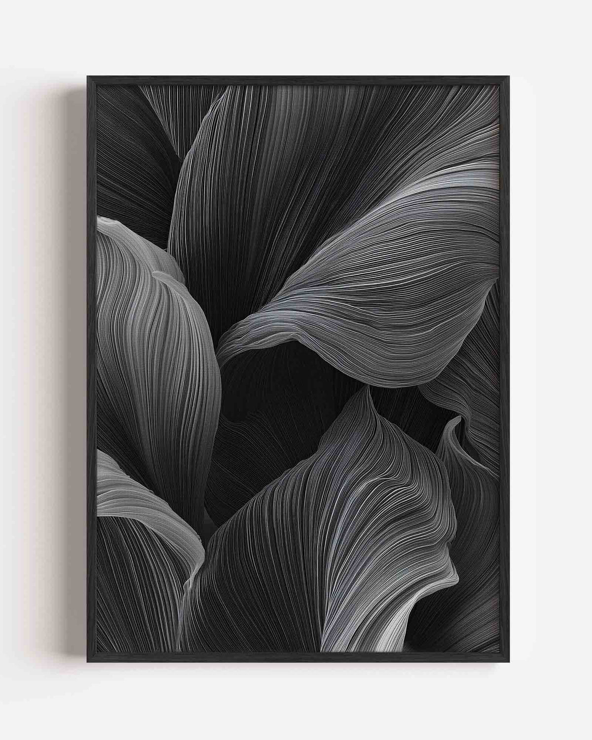 Golvende lijnen – abstracte portret poster als wanddecoratie