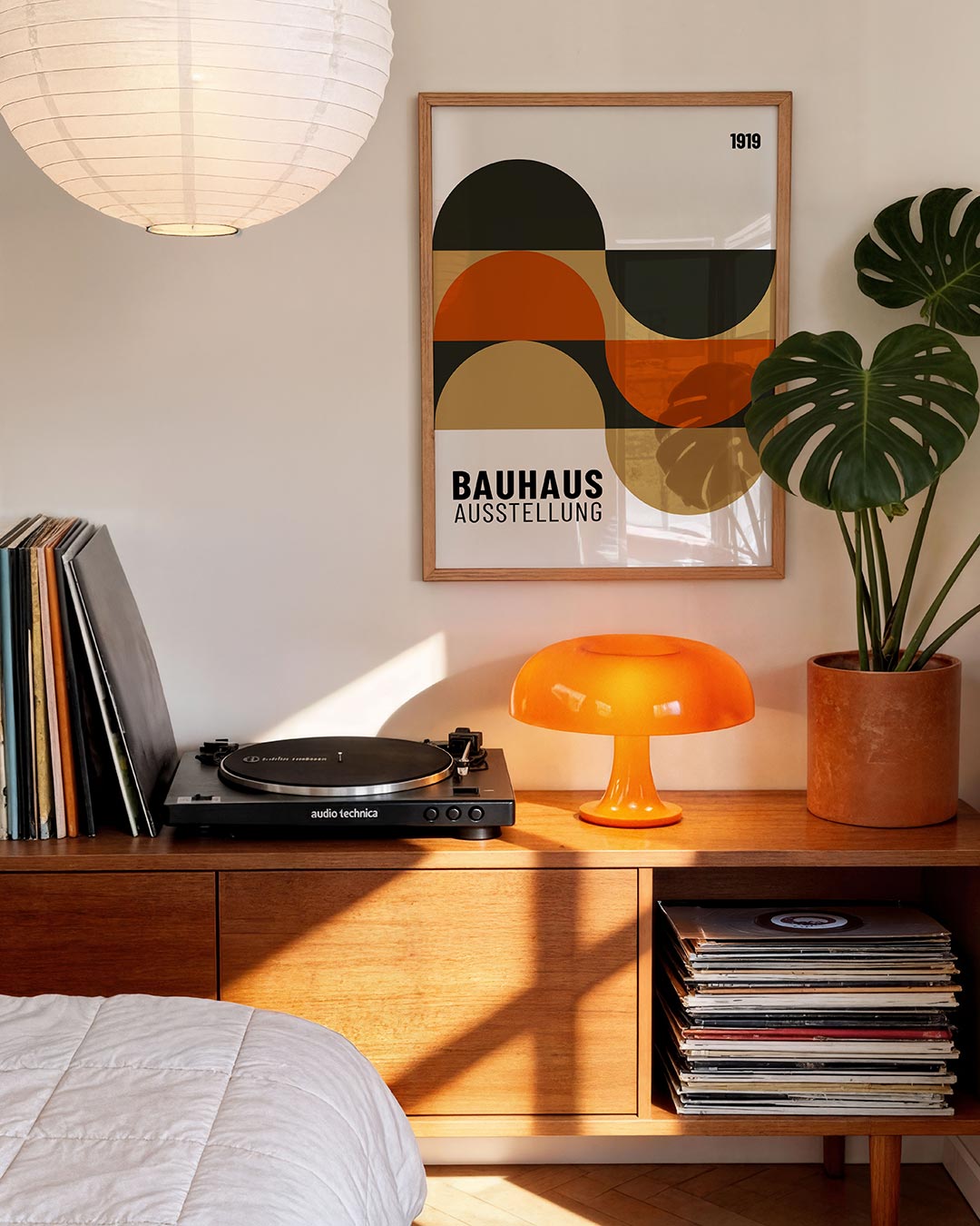 Halve cirkel ritme – moderne Bauhaus wandkunst als poster