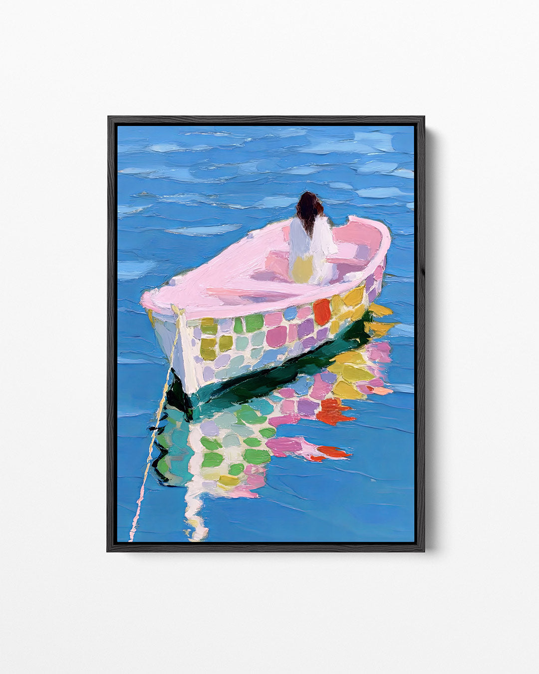 Kleurrijke boot – staand wanddecoratie kunstwerk