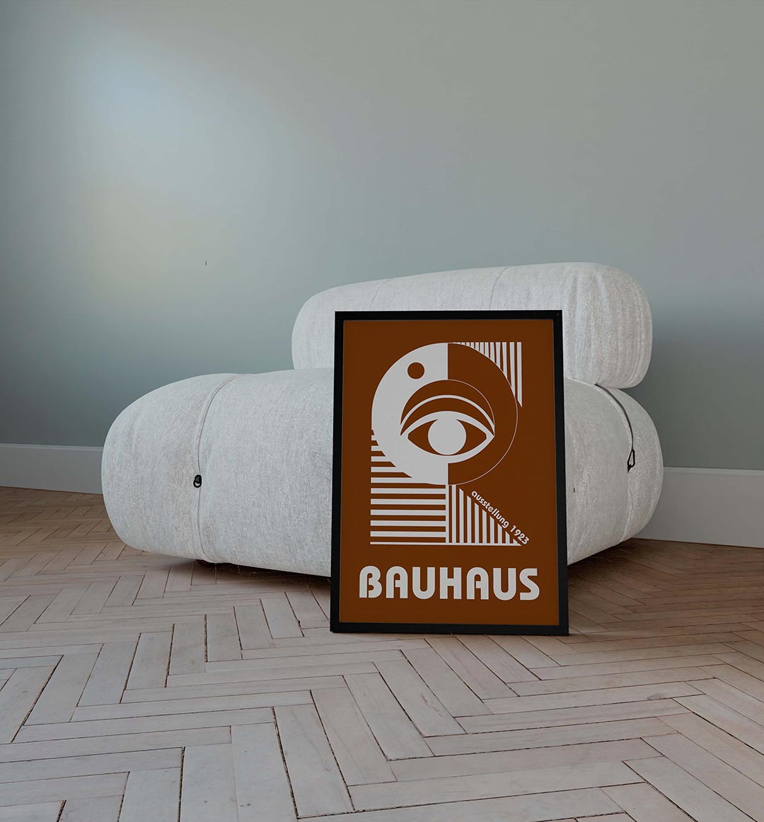Oog en lijnen – geometrische poster in Bauhaus-stijl van WallArtistic