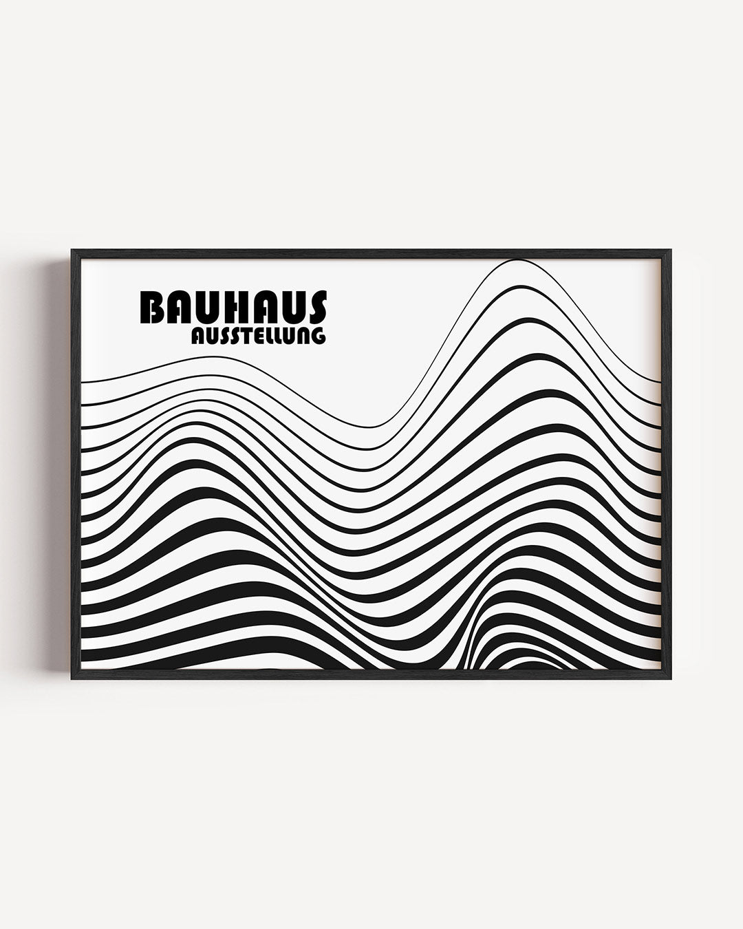 Golvend lijnenspel – liggende Bauhaus poster als wanddecoratie