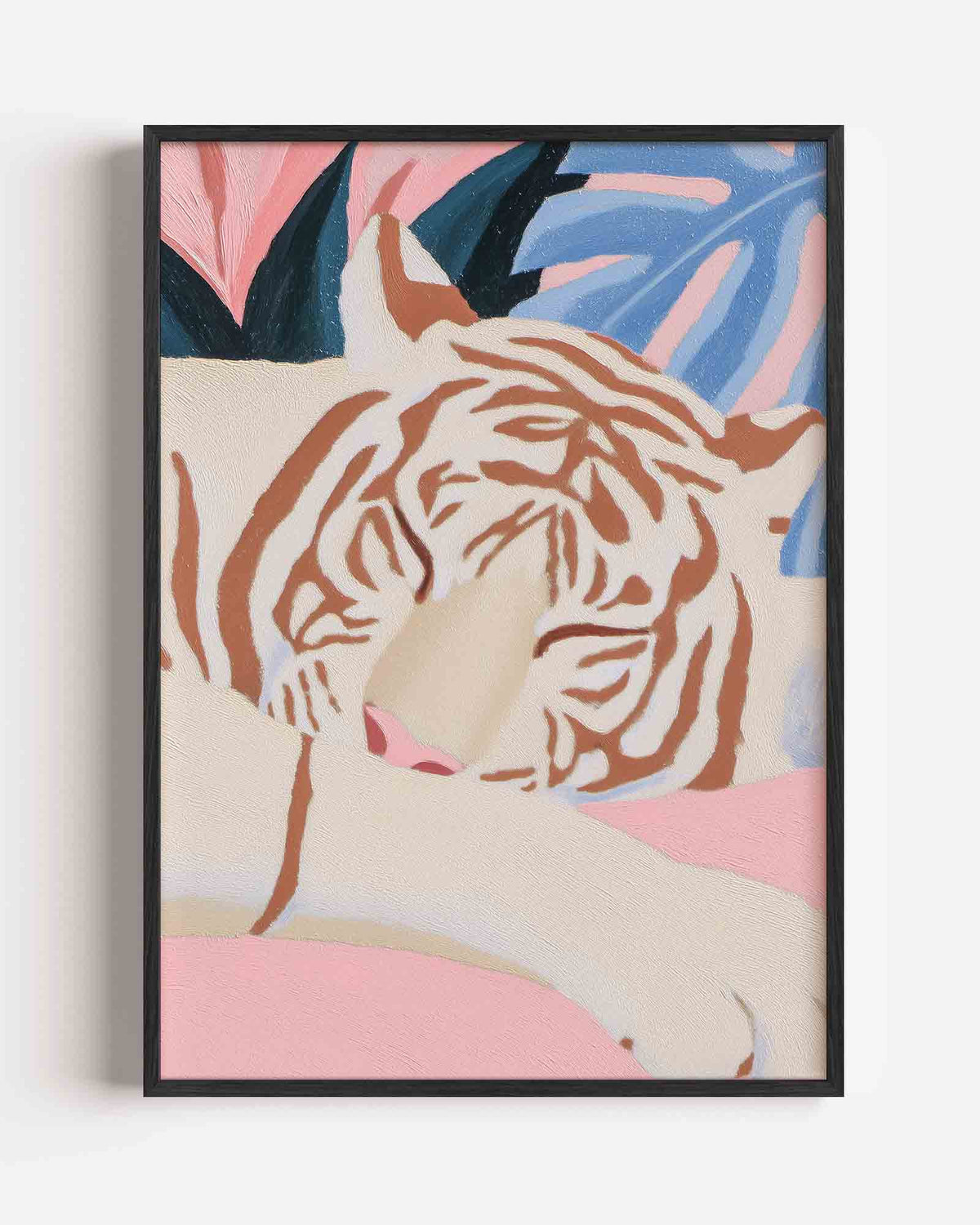 Slapende tijger – kleurrijke abstracte portret poster als wanddecoratie