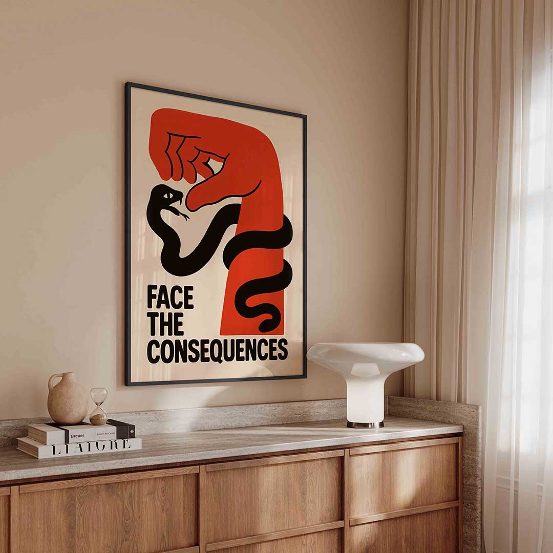 Hand en slang – urban poster in staand formaat