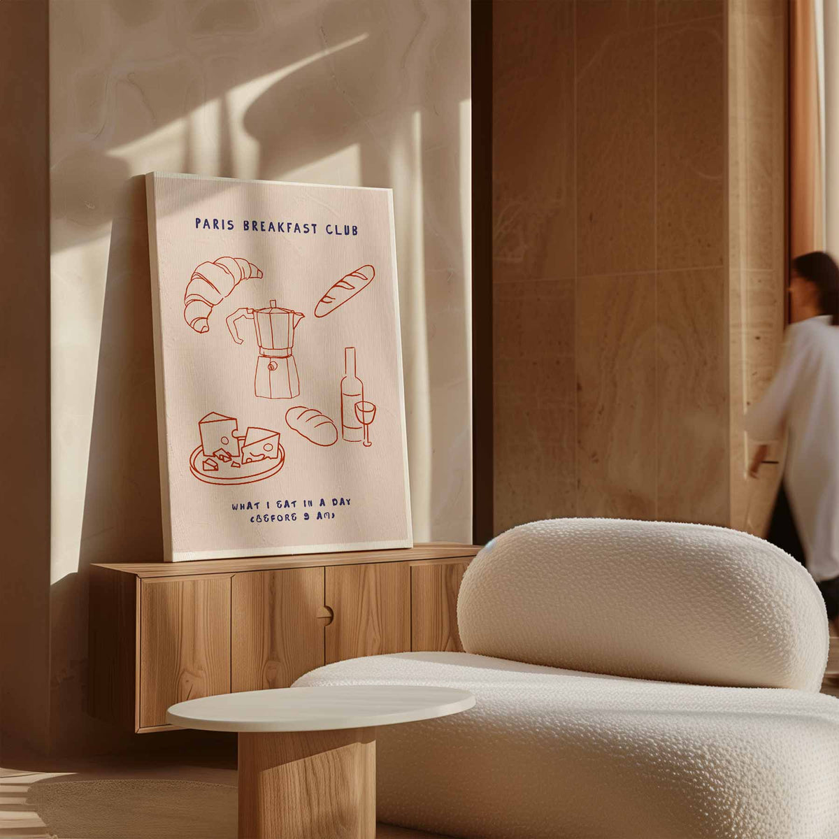 Parijs Ontbijtclub Poster – dibond kunstwerk als wanddecoratie