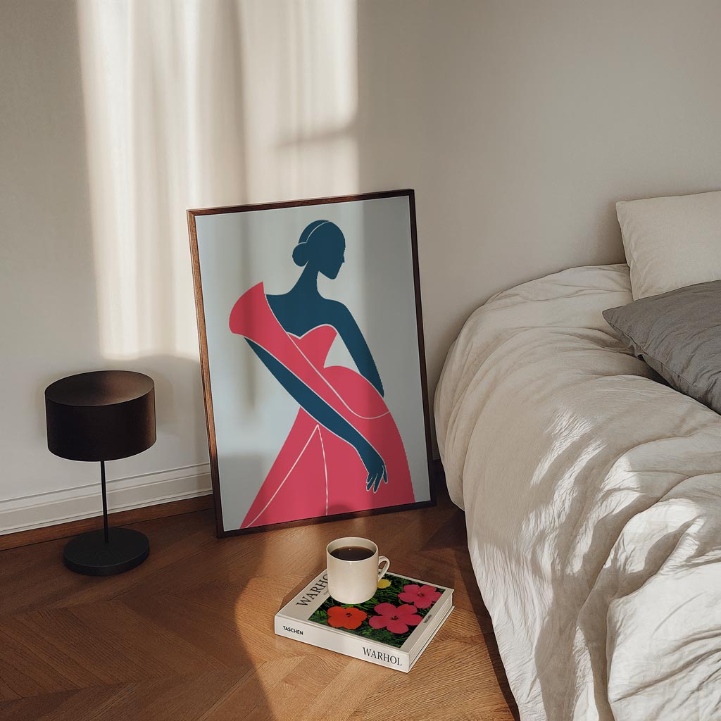 Elegante Vrouwelijke Silhouet – staande Popart wanddecoratie van WallArtistic