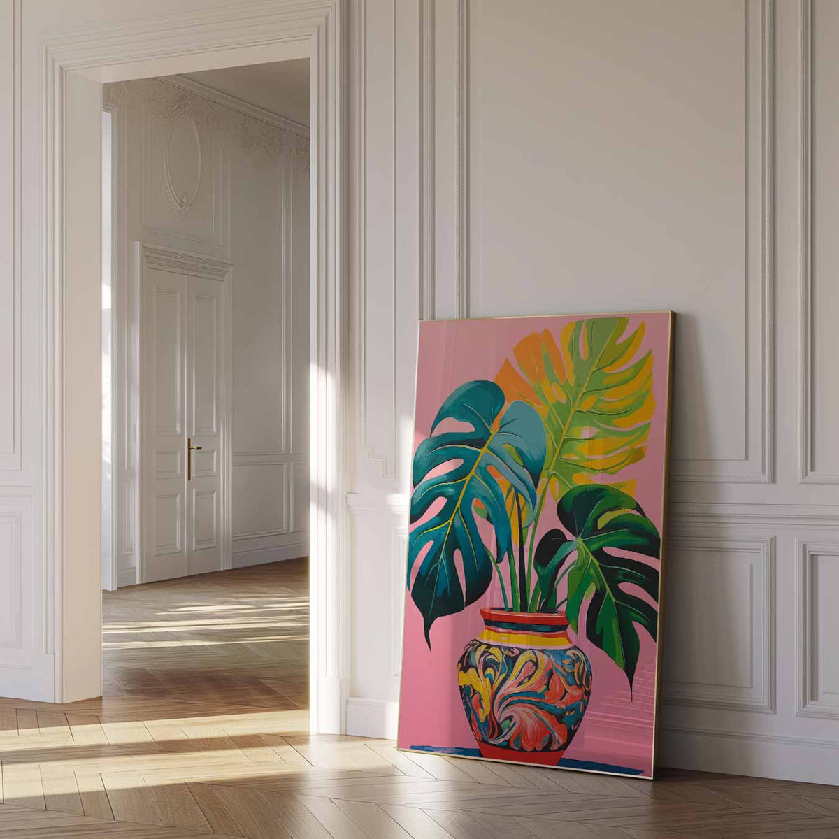 Stijlvolle Tropische Kunstposter – zomer poster als frisse staande wanddecoratie