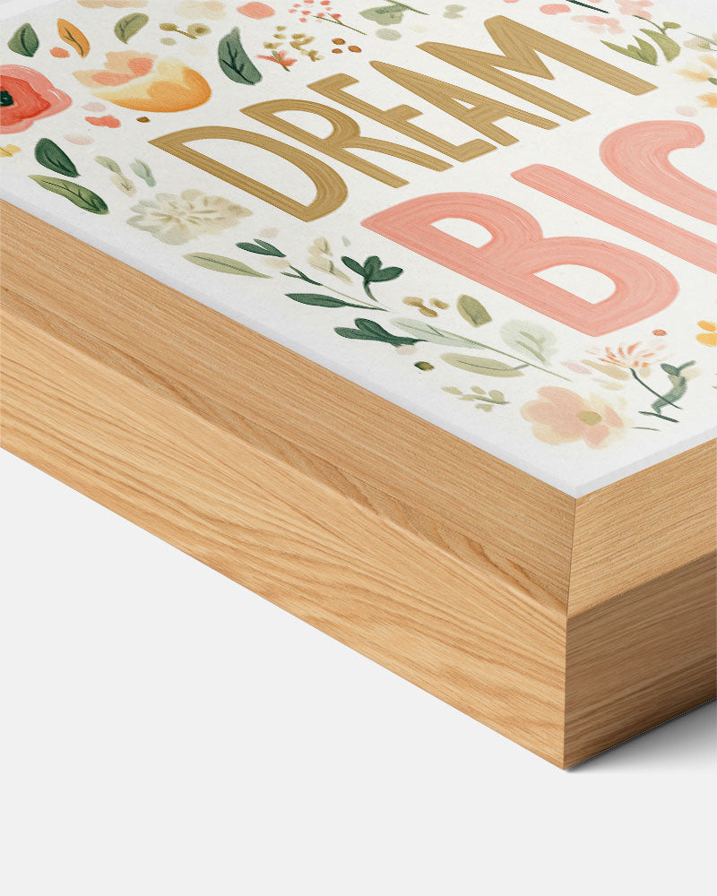 Dream Big Bloemenposter – kids poster als vrolijke staande wanddecoratie