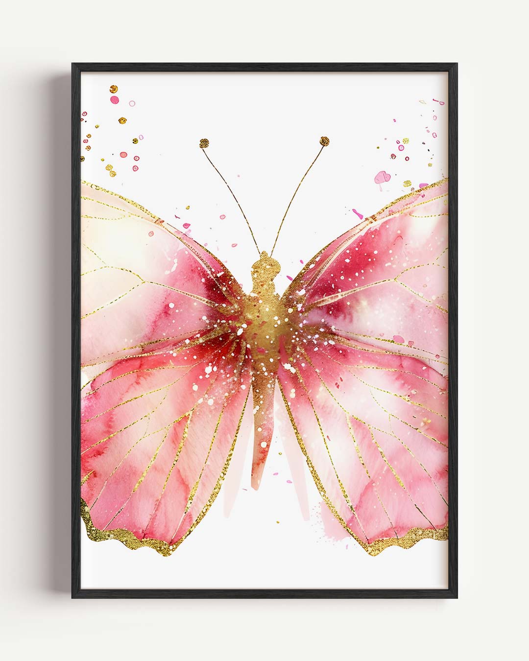 Elegante Vlinder Aquarel – Popart en Streetart portret poster als wanddecoratie