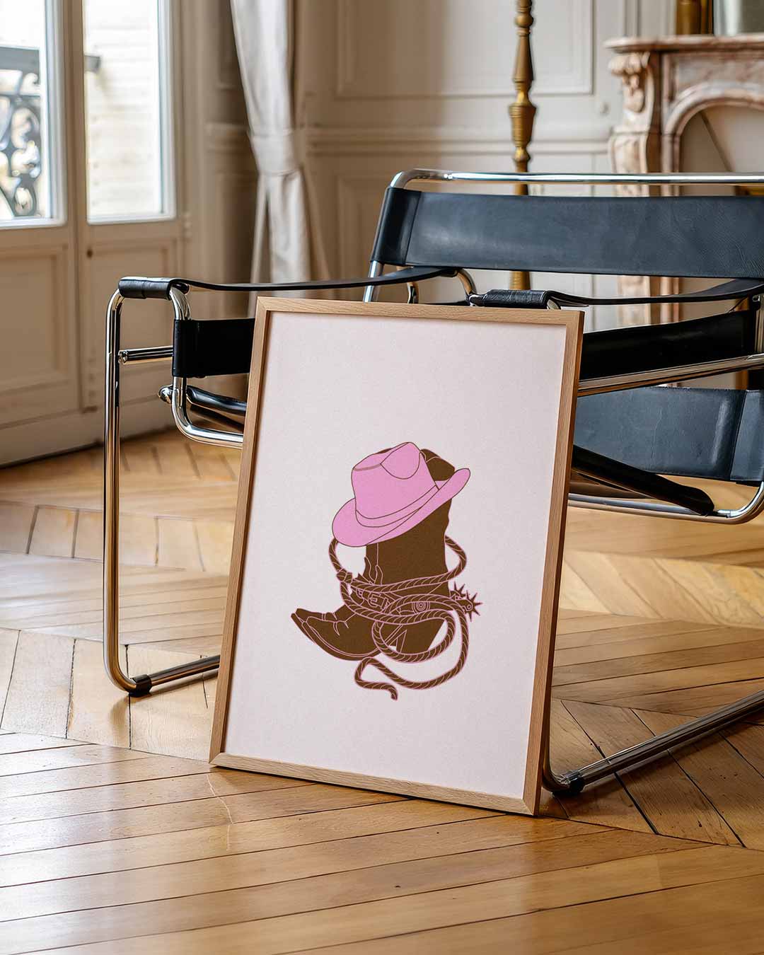 Stoere Cowboy Chic – staande muurposter voor Pasen