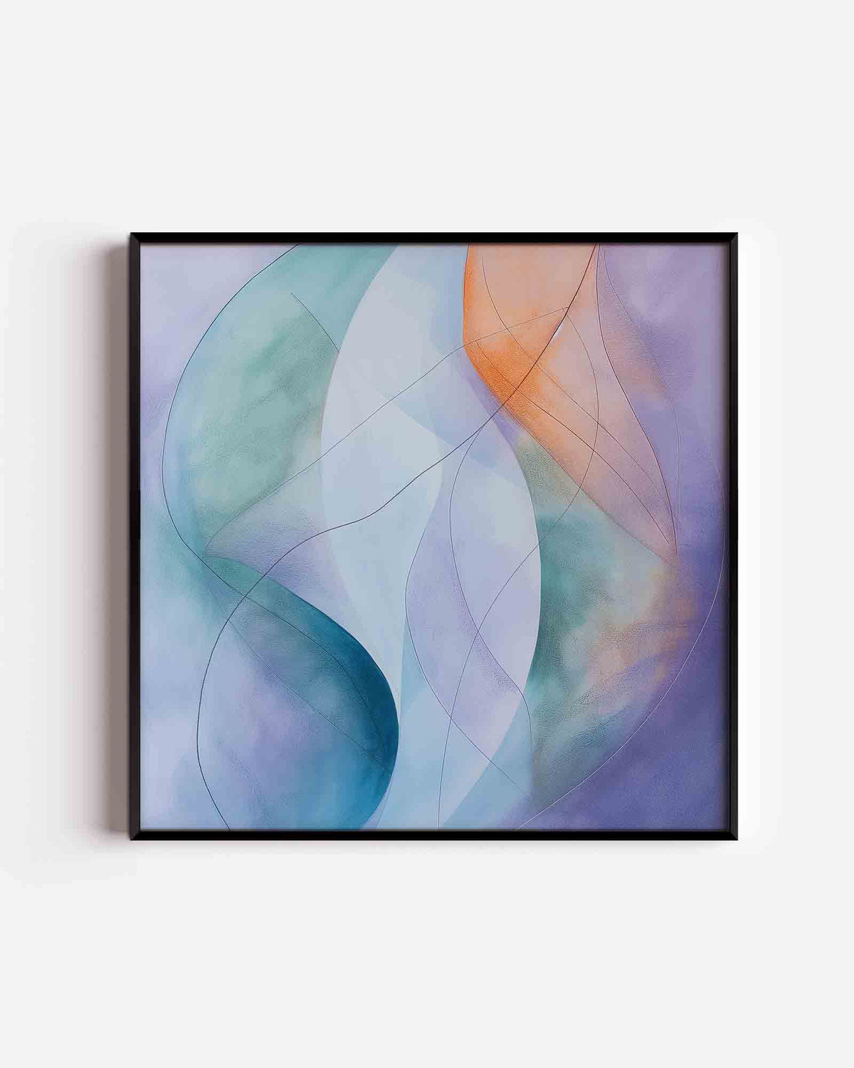 Vloeiende lijnen en kleuren – vierkante poster met kleur en vormen als wanddecoratie