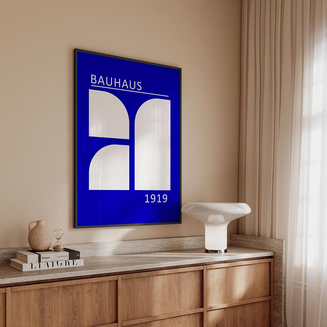 Vormen en vlakken – geometrische Bauhaus poster in staand formaat
